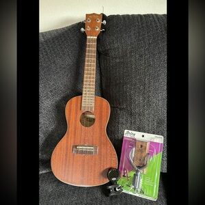 Kala Concert Ukulele with Tuner and Wall Mount Accessories